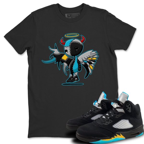 Devil Angel Unisex Short Sleeve Sneaker Tee - Shirt To Match 5s Retro Aqua Jezsport.com