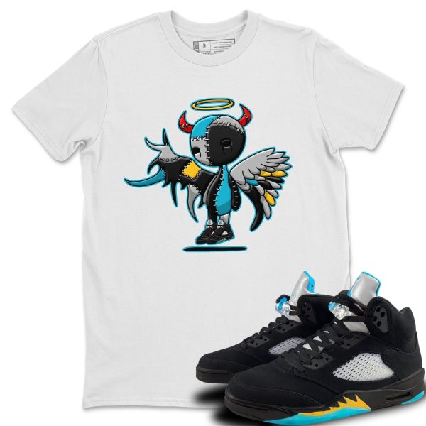 Devil Angel Unisex Short Sleeve Sneaker Tee - Shirt To Match 5s Retro Aqua Jezsport.com