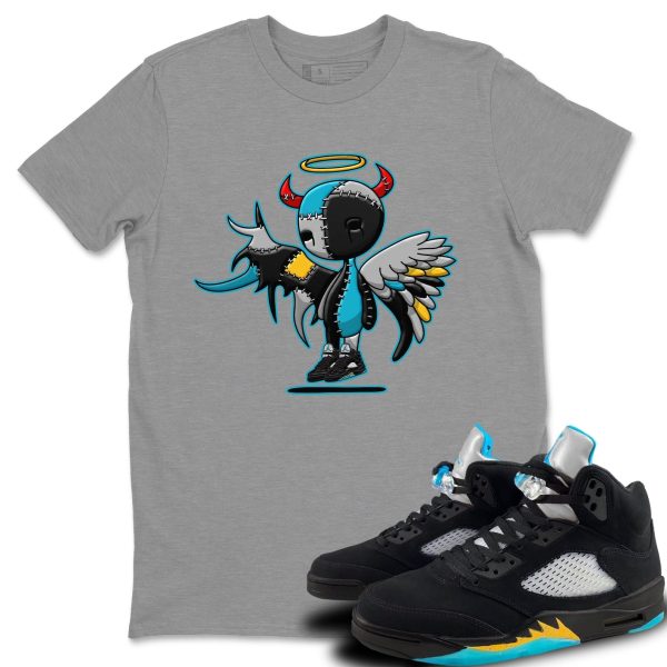 Devil Angel Unisex Short Sleeve Sneaker Tee - Shirt To Match 5s Retro Aqua Jezsport.com