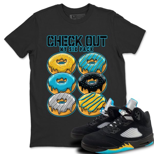 Check Out My Six Pack Unisex Short Sleeve Sneaker Tee - Shirt To Match 5s Retro Aqua Jezsport.com