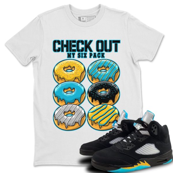 Check Out My Six Pack Unisex Short Sleeve Sneaker Tee - Shirt To Match 5s Retro Aqua Jezsport.com