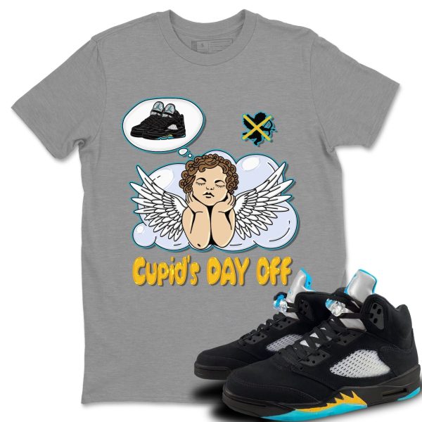 Cupids Day Off Unisex Short Sleeve Sneaker Tee - Shirt To Match 5s Retro Aqua Jezsport.com