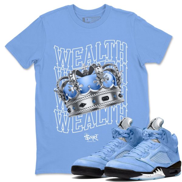 Wealth Sneaker Tee - Casual Unisex Cotton Sneaker T-Shirt To Match 5s Retro UNC Jezsport.com