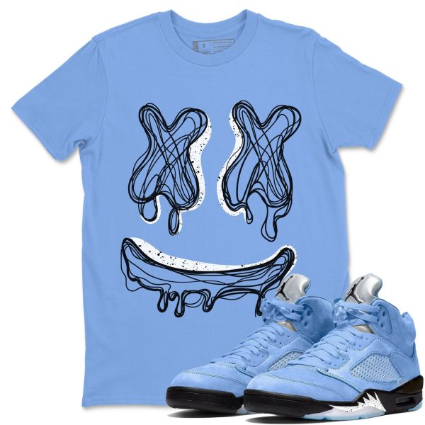 Smile Doodle Sneaker Tee - Casual Unisex Cotton Sneaker T-Shirt To Match 5s Retro UNC Jezsport.com