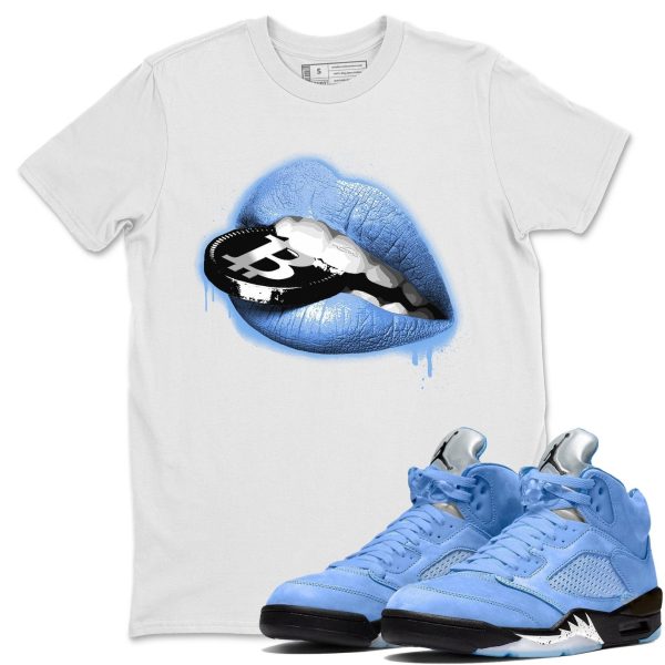 Lips Coin Sneaker Tee - Casual Unisex Cotton Sneaker T-Shirt To Match 5s Retro UNC Jezsport.com