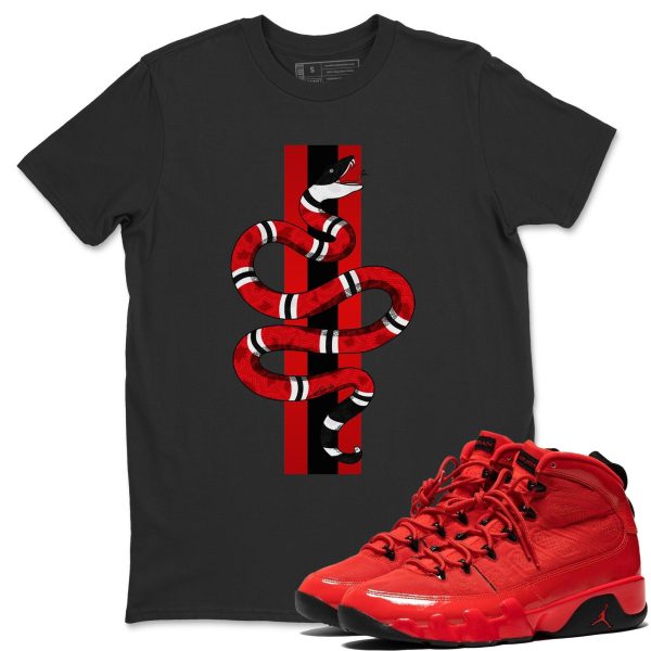 Snake Sneaker Tee - Casual Unisex Cotton Sneaker T-Shirt To Match 9s Chile Red Jezsport.com