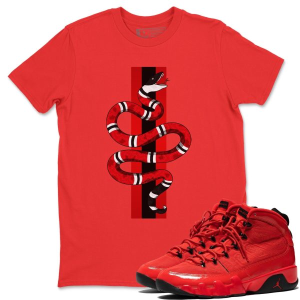 Snake Sneaker Tee - Casual Unisex Cotton Sneaker T-Shirt To Match 9s Chile Red Jezsport.com