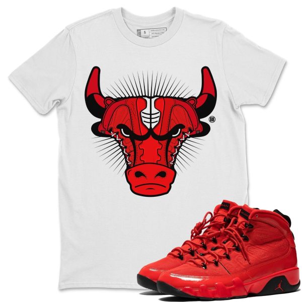 Sneaker Bull Head Sneaker Tee - Casual Unisex Cotton Sneaker T-Shirt To Match 9s Chile Red Jezsport.com