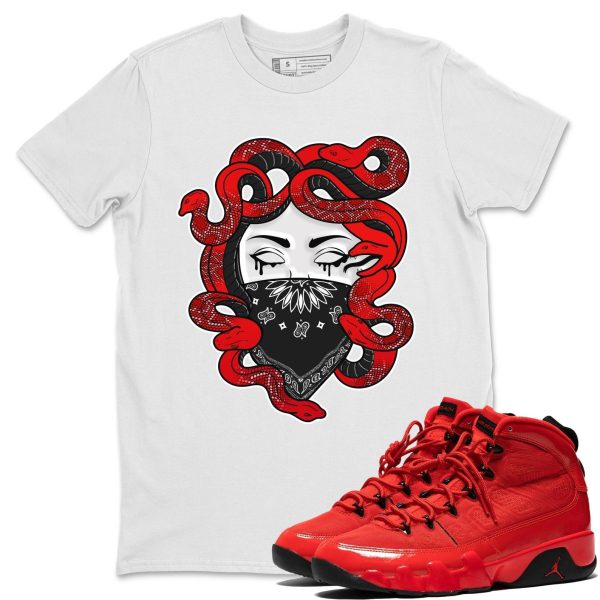 Medusa Sneaker Tee - Casual Unisex Cotton Sneaker T-Shirt To Match 9s Chile Red Jezsport.com