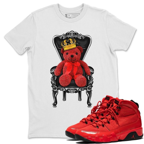 Royal Bear Sneaker Tee - Casual Unisex Cotton Sneaker T-Shirt To Match 9s Chile Red Jezsport.com