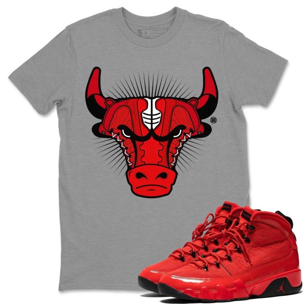 Sneaker Bull Head Sneaker Tee - Casual Unisex Cotton Sneaker T-Shirt To Match 9s Chile Red Jezsport.com