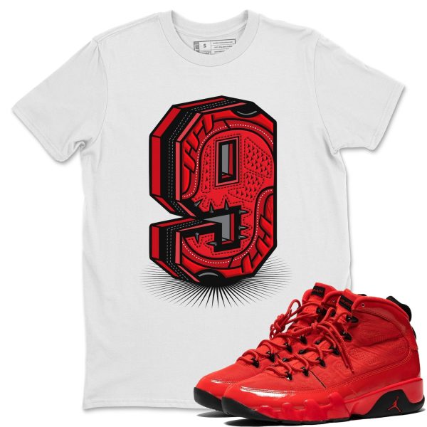 Nine Statue Sneaker Tee - Casual Unisex Cotton Sneaker T-Shirt To Match 9s Chile Red Jezsport.com