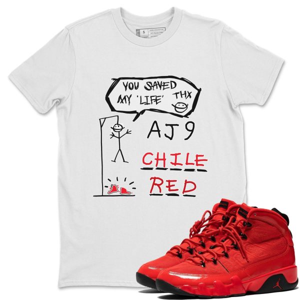 Hangman - Casual Unisex Cotton Sneaker T-Shirt To Match 9s Chile Red Jezsport.com