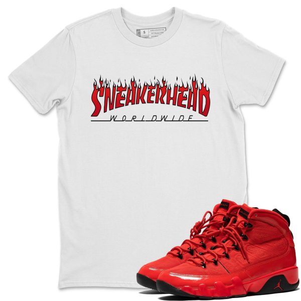 Fire Sneakerhead - Casual Unisex Cotton Sneaker T-Shirt To Match 9s Chile Red Jezsport.com