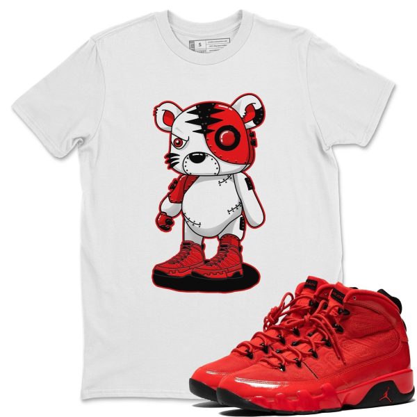 Cyborg Tiger - Casual Unisex Cotton Sneaker T-Shirt To Match 9s Chile Red Jezsport.com