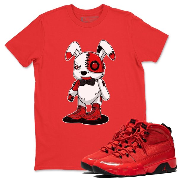 Cyborg Bunny - Casual Unisex Cotton Sneaker T-Shirt To Match 9s Chile Red Jezsport.com