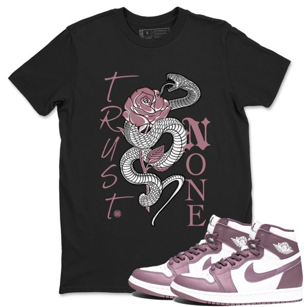 Trust None Unisex Crew Neck Sneaker Matching Tee Shirt To Match 1s Mauve Jezsport.com