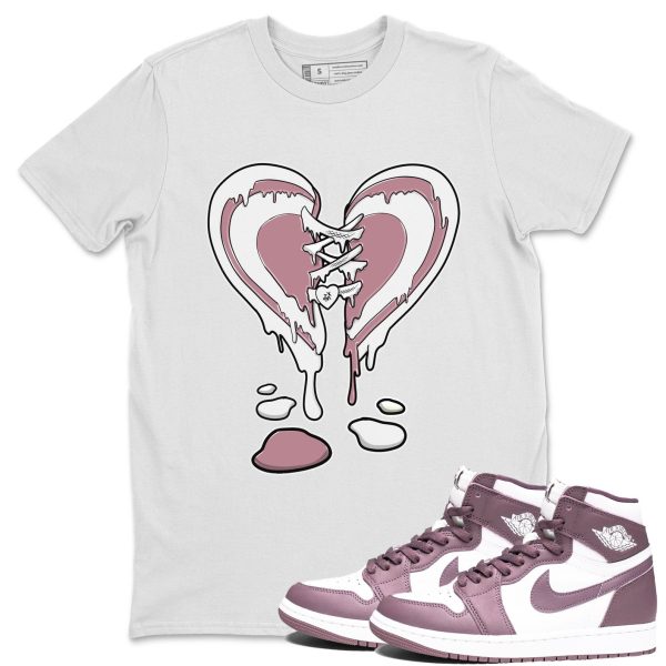 Melting Heart Unisex Crew Neck Sneaker Matching Tee Shirt To Match 1s Mauve Jezsport.com