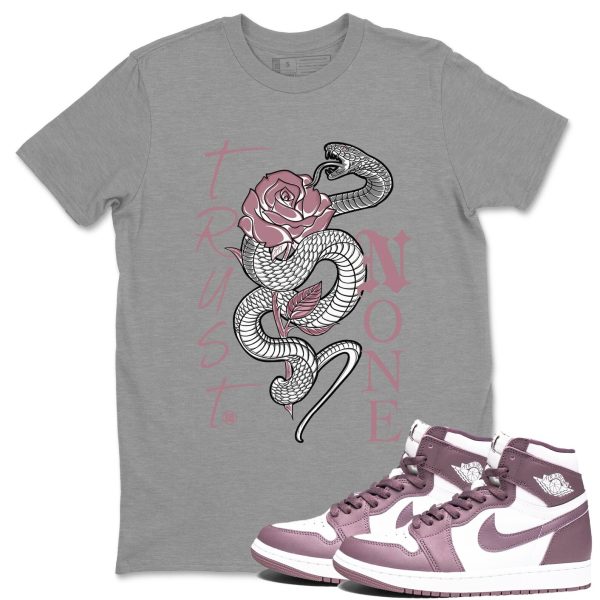 Trust None Unisex Crew Neck Sneaker Matching Tee Shirt To Match 1s Mauve Jezsport.com