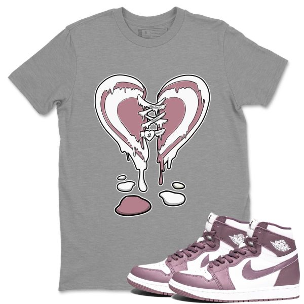 Melting Heart Unisex Crew Neck Sneaker Matching Tee Shirt To Match 1s Mauve Jezsport.com