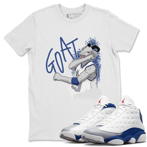 Screaming Goat Sneaker Tee - Casual Unisex Cotton Sneaker T-Shirt To Match 13s French Blue Jezsport.com