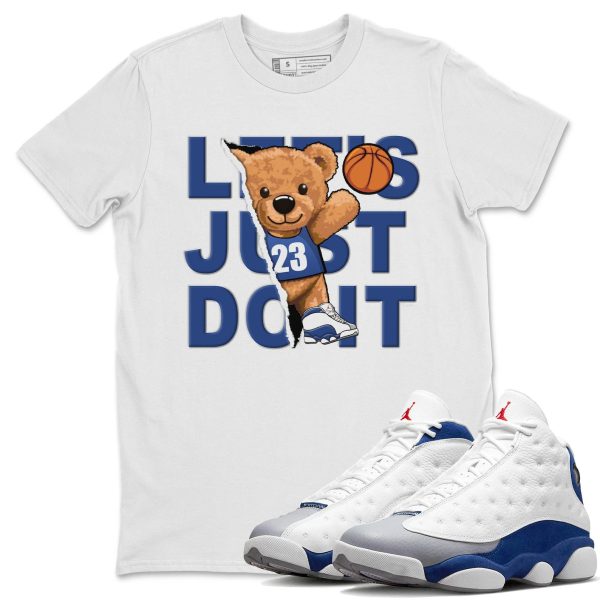 Rip Out Bear Sneaker Tee - Casual Unisex Cotton Sneaker T-Shirt To Match 13s French Blue Jezsport.com