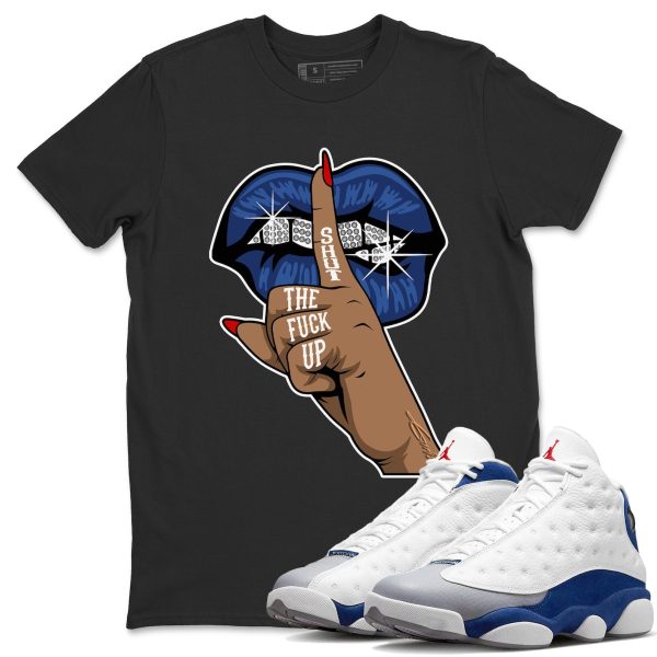 Lips Hand Sneaker Tee - Casual Unisex Cotton Sneaker T-Shirt To Match 13s French Blue Jezsport.com