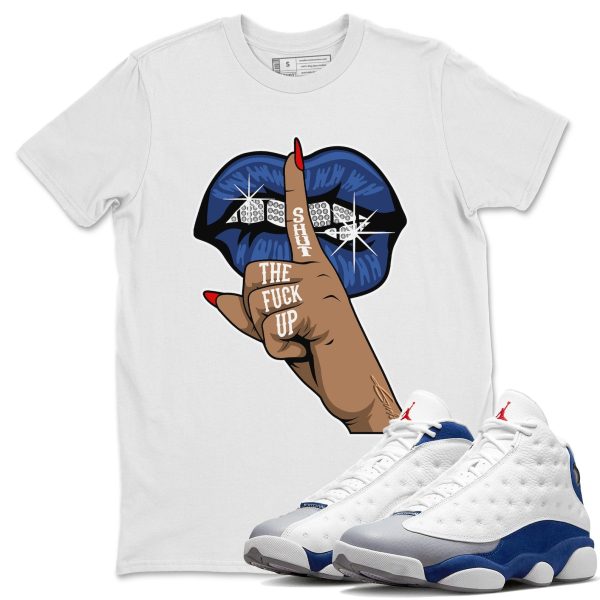 Lips Hand Sneaker Tee - Casual Unisex Cotton Sneaker T-Shirt To Match 13s French Blue Jezsport.com