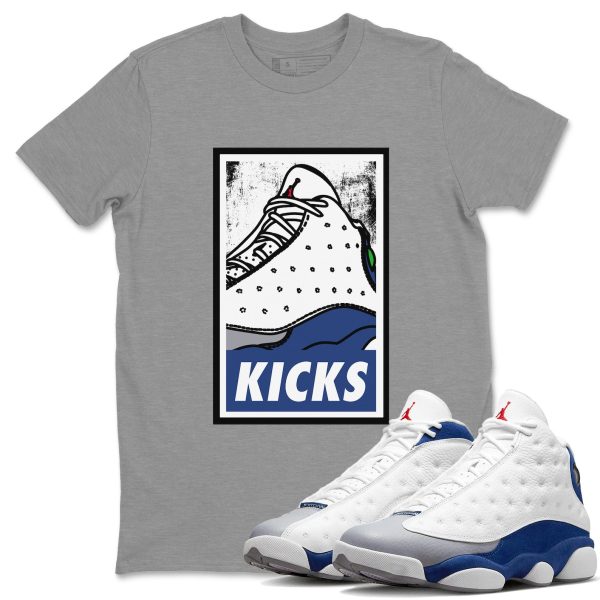 KICKS Sneaker Tee - Casual Unisex Cotton Sneaker T-Shirt To Match 13s French Blue Jezsport.com