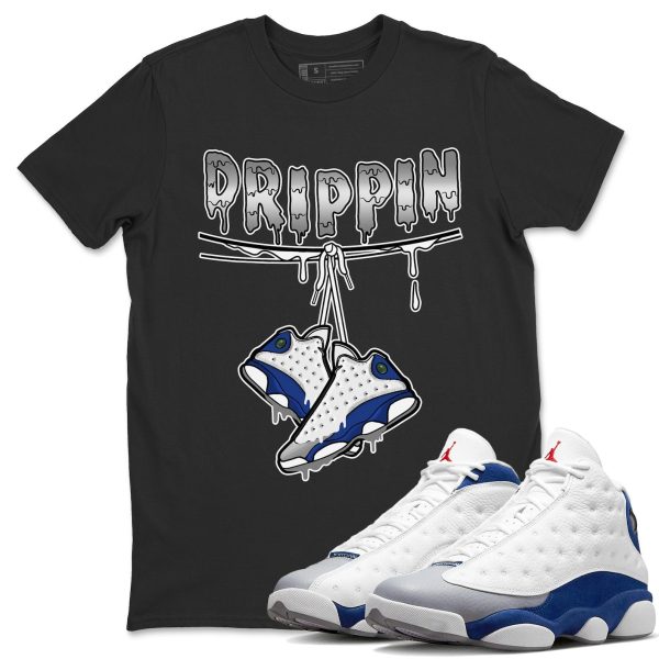 Drippin Sneaker Tee - Casual Unisex Cotton Sneaker T-Shirt To Match 13s French Blue Jezsport.com