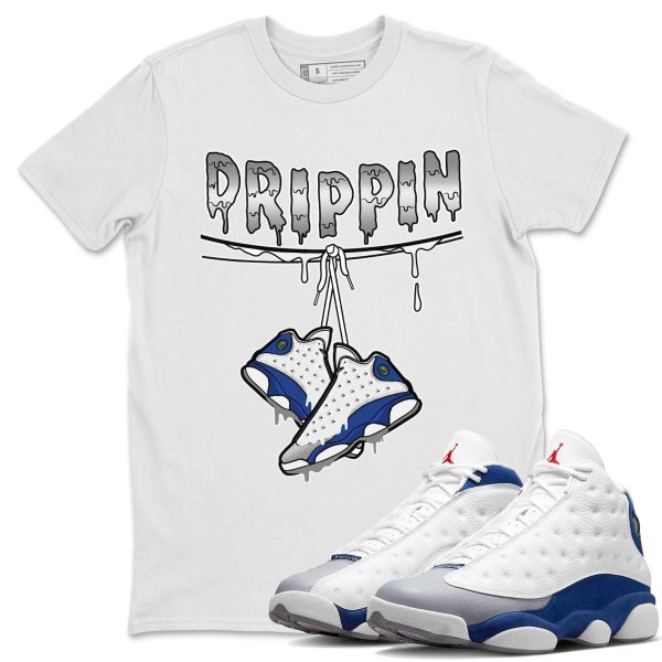 Drippin Sneaker Tee - Casual Unisex Cotton Sneaker T-Shirt To Match 13s French Blue Jezsport.com