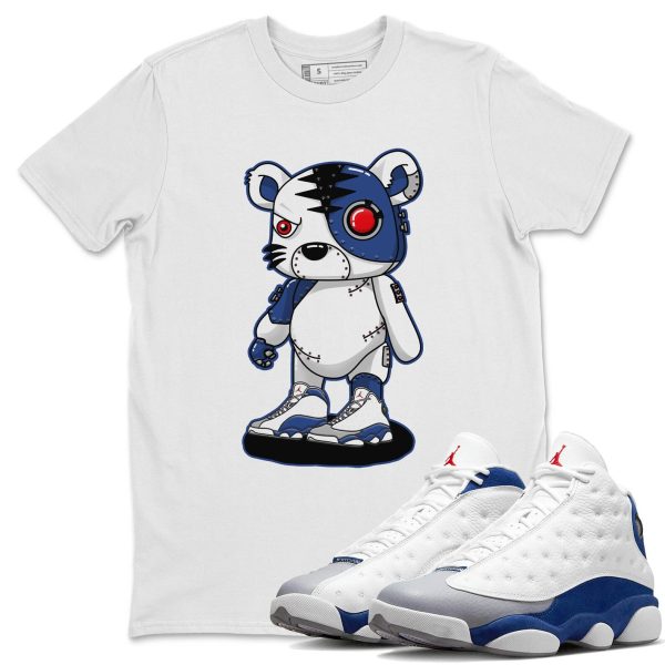 Cyborg Tiger Sneaker Tee - Casual Unisex Cotton Sneaker T-Shirt To Match 13s French Blue Jezsport.com