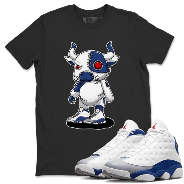 Cyborg Bull Sneaker Tee - Casual Unisex Cotton Sneaker T-Shirt To Match 13s French Blue Jezsport.com