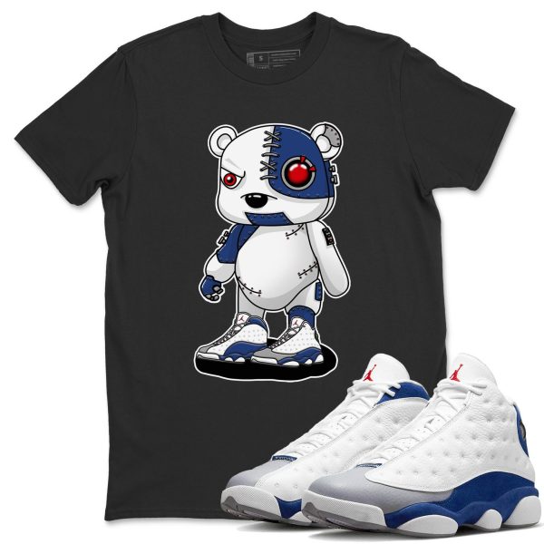 Cyborg Bear Sneaker Tee - Casual Unisex Cotton Sneaker T-Shirt To Match 13s French Blue Jezsport.com