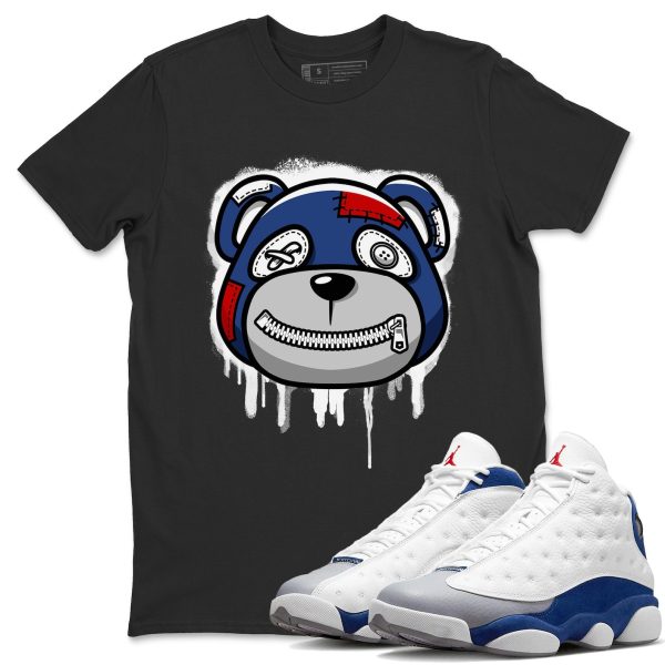 Bear Face Sneaker Tee - Casual Unisex Cotton Sneaker T-Shirt To Match 13s French Blue Jezsport.com