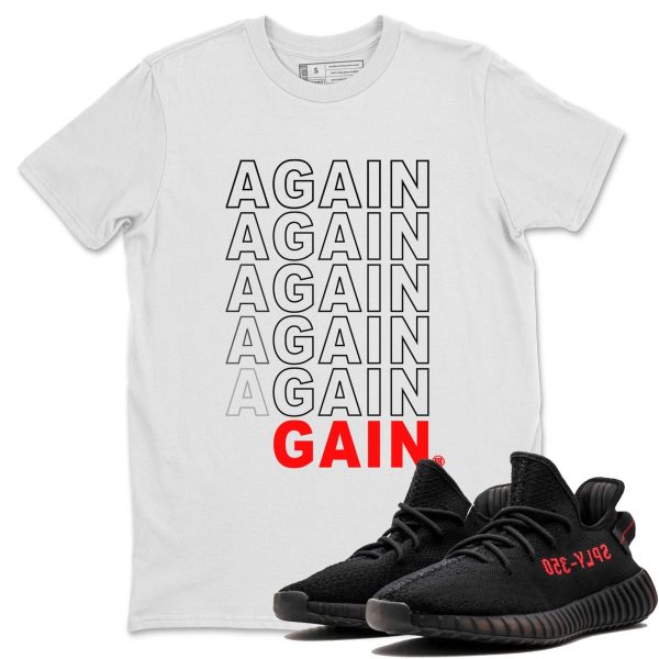 Again Gain Unisex Crew Neck Sneaker Matching Tee Shirt To Match Yeezys 350 Bred Jezsport.com