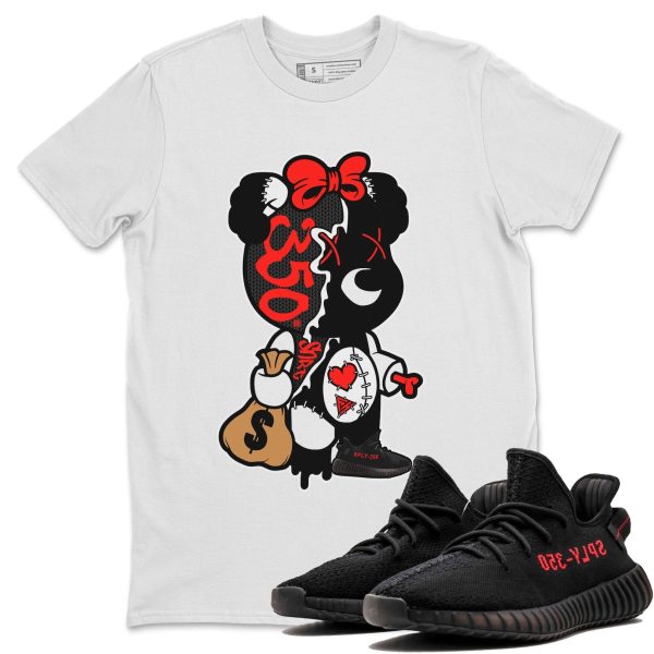 Stitched Hustle Bear Unisex Crew Neck Sneaker Matching Tee Shirt To Match Yeezys 350 Bred Jezsport.com