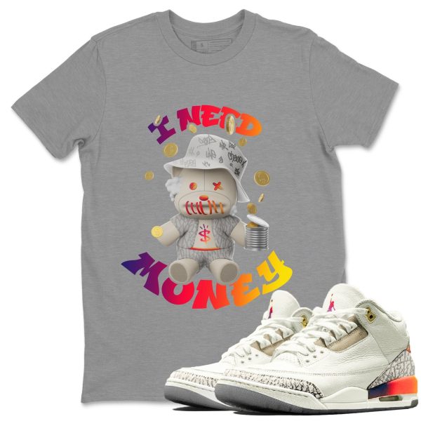 I Need Money Sneaker Tee - Casual Unisex Cotton Sneaker Matching T-Shirt To Match 3s X J Balvin Jezsport.com