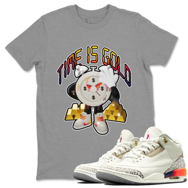 Time Is Gold Sneaker Tee - Casual Unisex Cotton Sneaker Matching T-Shirt To Match 3s X J Balvin Jezsport.com