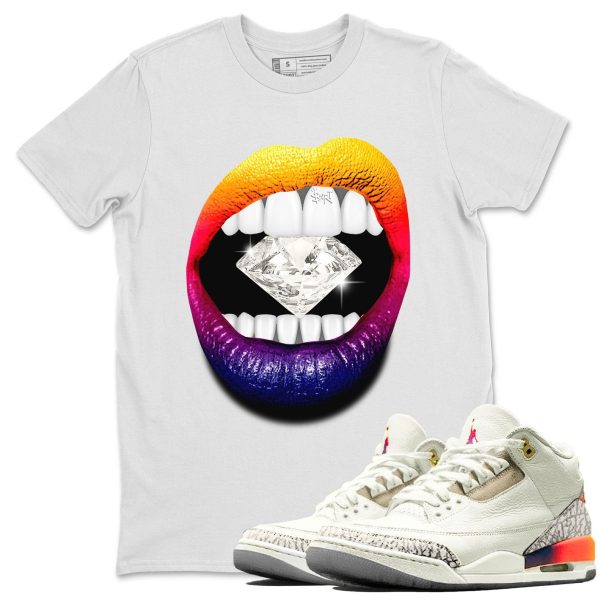 Lips Diamond Sneaker Tee - Casual Unisex Cotton Sneaker Matching T-Shirt To Match 3s X J Balvin Jezsport.com