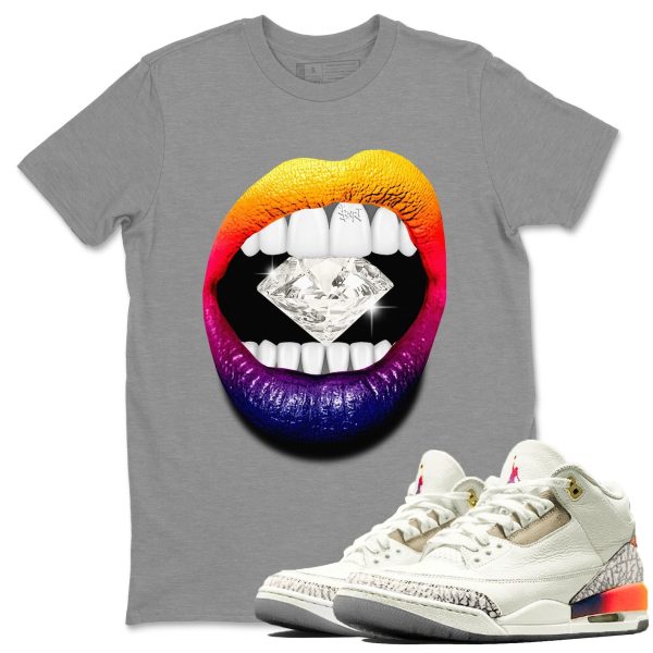 Lips Diamond Sneaker Tee - Casual Unisex Cotton Sneaker Matching T-Shirt To Match 3s X J Balvin Jezsport.com