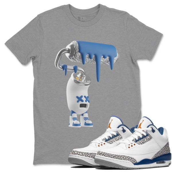 3D Paint Roller Unisex Crew Neck Sneaker Matching Tee Shirt To Match AJ3 Wizards Jezsport.com