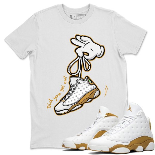 Cartoon Hands Unisex Crew Neck Sneaker Matching Tee Shirt To Match 13s Wheat Jezsport.com