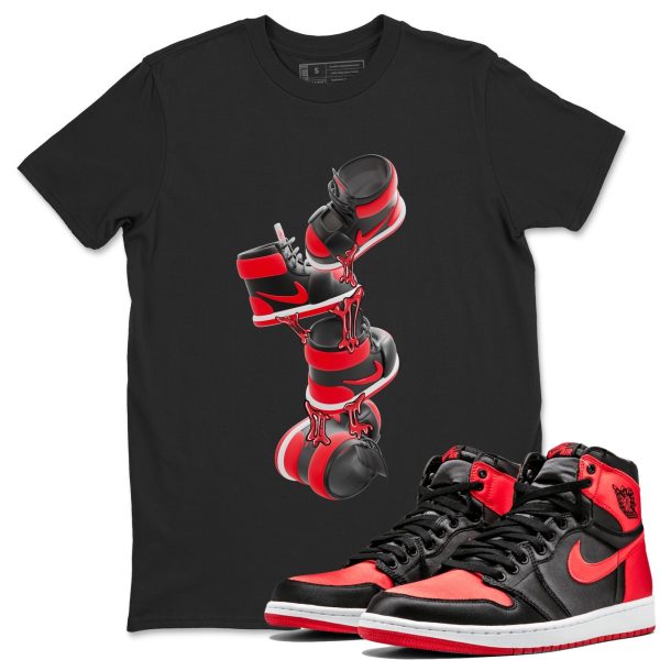 Gum Stuck On Shoes Unisex Short Sleeve Crew Neck Sneaker Tee To Match 1s Satin Bred Jezsport.com