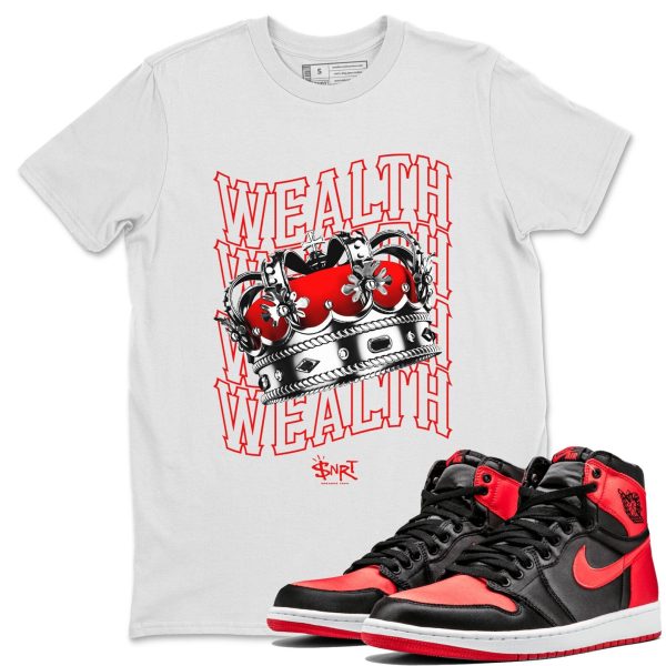 Wealth Unisex Short Sleeve Crew Neck Sneaker Tee To Match 1s Satin Bred Jezsport.com