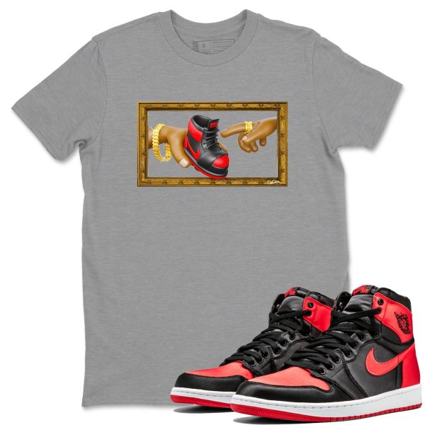 The Creation of Adam Unisex Short Sleeve Crew Neck Sneaker Tee To Match 1s Satin Bred Jezsport.com