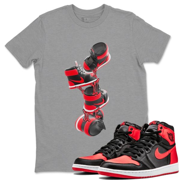 Gum Stuck On Shoes Unisex Short Sleeve Crew Neck Sneaker Tee To Match 1s Satin Bred Jezsport.com