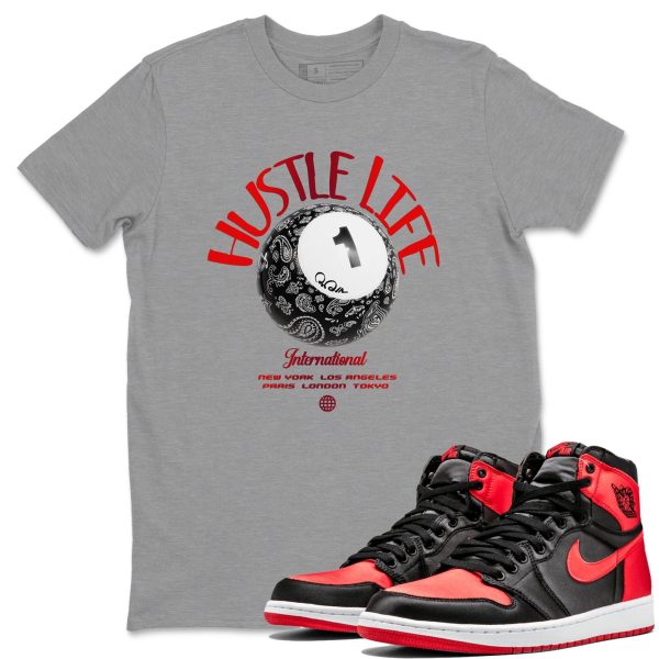 Hustle Life Unisex Short Sleeve Crew Neck Sneaker Tee To Match 1s Satin Bred Jezsport.com