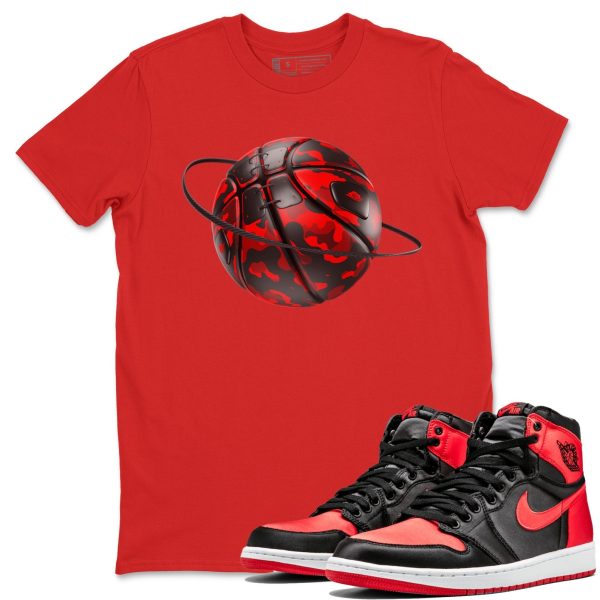 Camo Basketball Planet Unisex Short Sleeve Crew Neck Sneaker Tee To Match 1s Satin Bred Jezsport.com