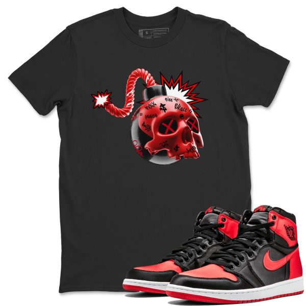 Skull Bomb Unisex Short Sleeve Crew Neck Sneaker Tee To Match 1s Satin Bred Jezsport.com